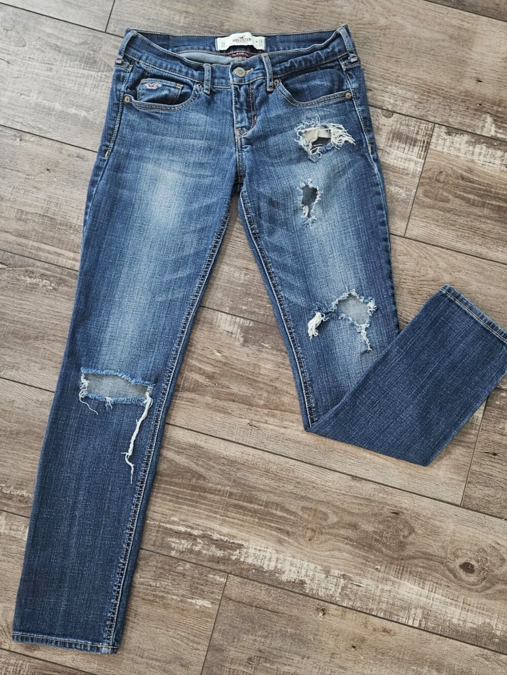 Vtg Hollister Distressed Skinny Jeans 2010s y2k Medium Wash Size 3S